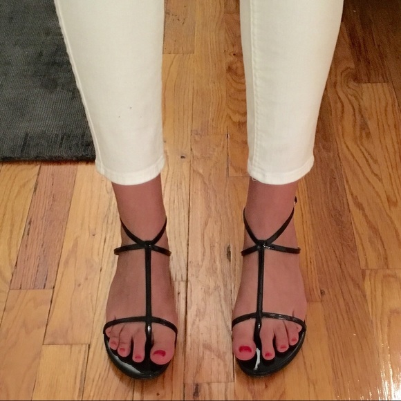 Jimmy Choo Shoes - JIMMY CHOO BLACK PATENT LEATHER SANDALS